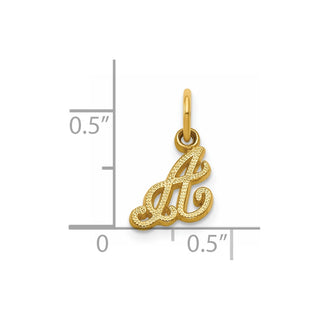 14k Yellow Gold Casted Initial A Charm