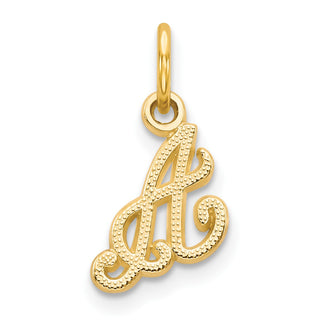 14k Yellow Gold Casted Initial A Charm