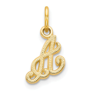 14k Yellow Gold Casted Initial A Charm