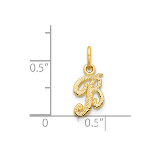 14k Yellow Gold Casted Initial B Charm