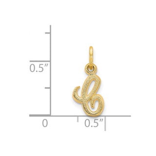 14k Yellow Gold Casted Initial C Charm