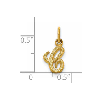 14k Yellow Gold Casted Initial C Charm
