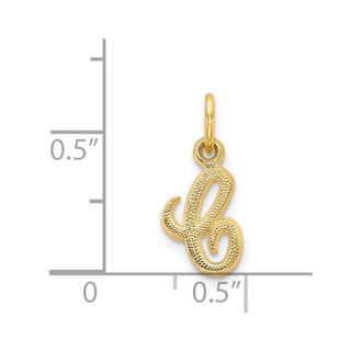 14k Yellow Gold Casted Initial C Charm