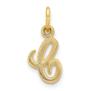 14k Yellow Gold Casted Initial C Charm