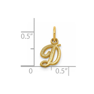 14k Yellow Gold Casted Initial D Charm