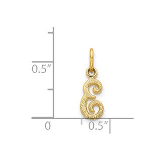 14k Yellow Gold Casted Initial E Charm