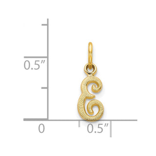 14k Yellow Gold Casted Initial E Charm