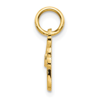 14k Yellow Gold Casted Initial F Charm