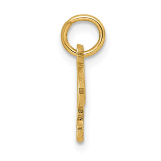 14k Yellow Gold Casted Initial F Charm