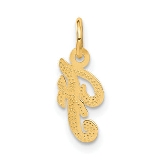 14k Yellow Gold Casted Initial F Charm