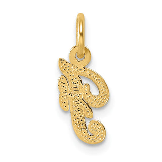 14k Yellow Gold Casted Initial F Charm