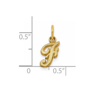 14k Yellow Gold Casted Initial F Charm