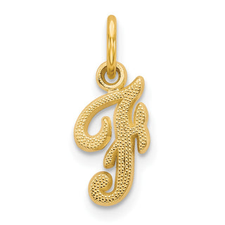14k Yellow Gold Casted Initial F Charm