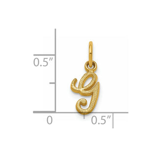 14k Yellow Gold Casted Initial G Charm