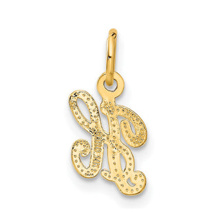 14k Yellow Gold Casted Initial H Charm