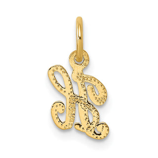 14k Yellow Gold Casted Initial H Charm