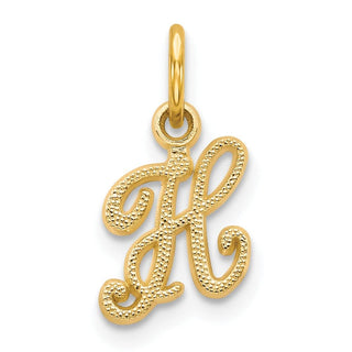 14k Yellow Gold Casted Initial H Charm