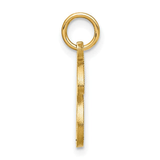 14k Yellow Gold Script Letter I Initial Charm