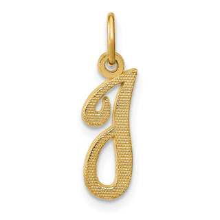 14k Yellow Gold Script Letter I Initial Charm