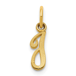 14k Yellow Gold Script Letter I Initial Charm