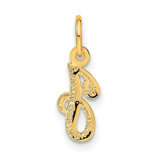 14k Yellow Gold Casted Initial J Charm