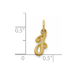 14k Yellow Gold Casted Initial J Charm