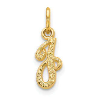 14k Yellow Gold Casted Initial J Charm