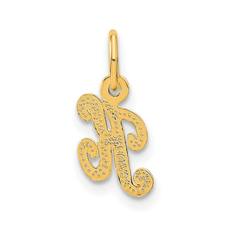 14k Yellow Gold Casted Initial K Charm