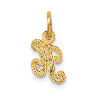 14k Yellow Gold Casted Initial K Charm