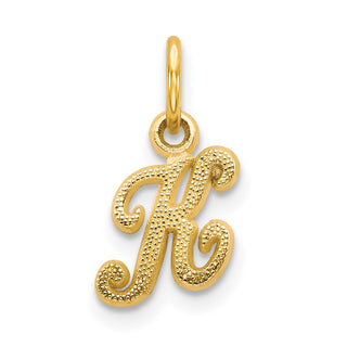 14k Yellow Gold Casted Initial K Charm