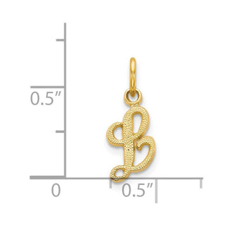 14k Yellow Gold Casted Initial L Charm