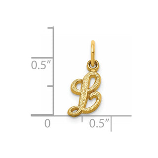 14k Yellow Gold Casted Initial L Charm