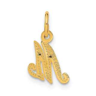 14k Yellow Gold Casted Initial M Charm