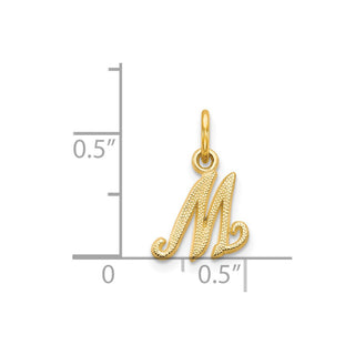 14k Yellow Gold Casted Initial M Charm