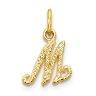 14k Yellow Gold Casted Initial M Charm