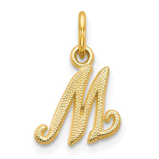 14k Yellow Gold Casted Initial M Charm