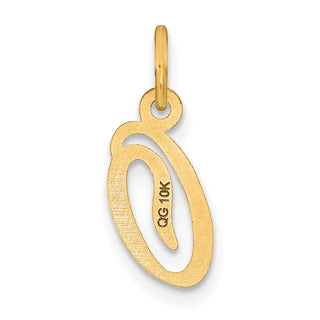 14k Yellow Gold Script Letter O Initial Charm