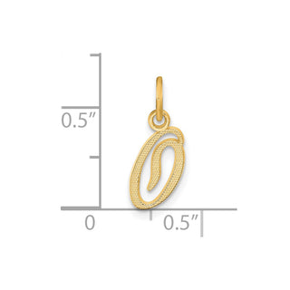14k Yellow Gold Script Letter O Initial Charm