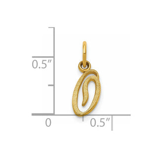 14k Yellow Gold Script Letter O Initial Charm