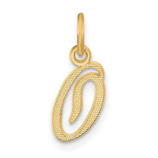 14k Yellow Gold Script Letter O Initial Charm