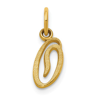 14k Yellow Gold Script Letter O Initial Charm
