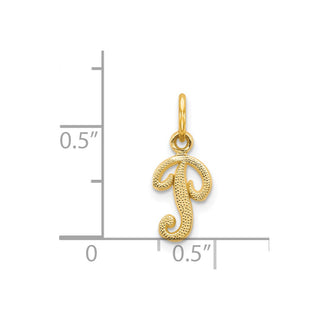 14k Yellow Gold Casted Initial P Charm