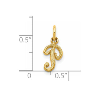 14k Yellow Gold Casted Initial P Charm