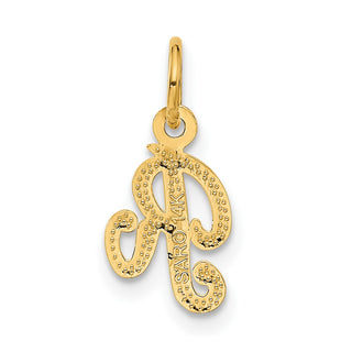 14k Yellow Gold Casted Initial R Charm