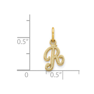14k Yellow Gold Casted Initial R Charm