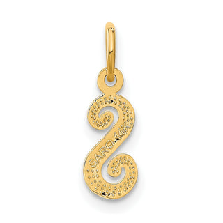 14k Yellow Gold Casted Initial S Charm