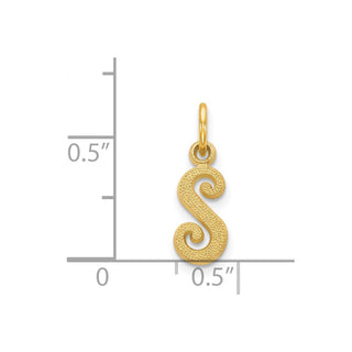 14k Yellow Gold Casted Initial S Charm