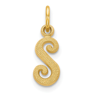 14k Yellow Gold Casted Initial S Charm