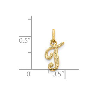 14k Yellow Gold Casted Initial T Charm