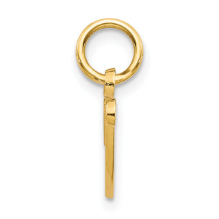 14k Yellow Gold Casted Initial V Charm